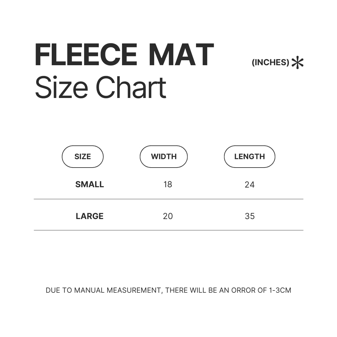 Fleece Mat Size Chart - EXO UK Shop