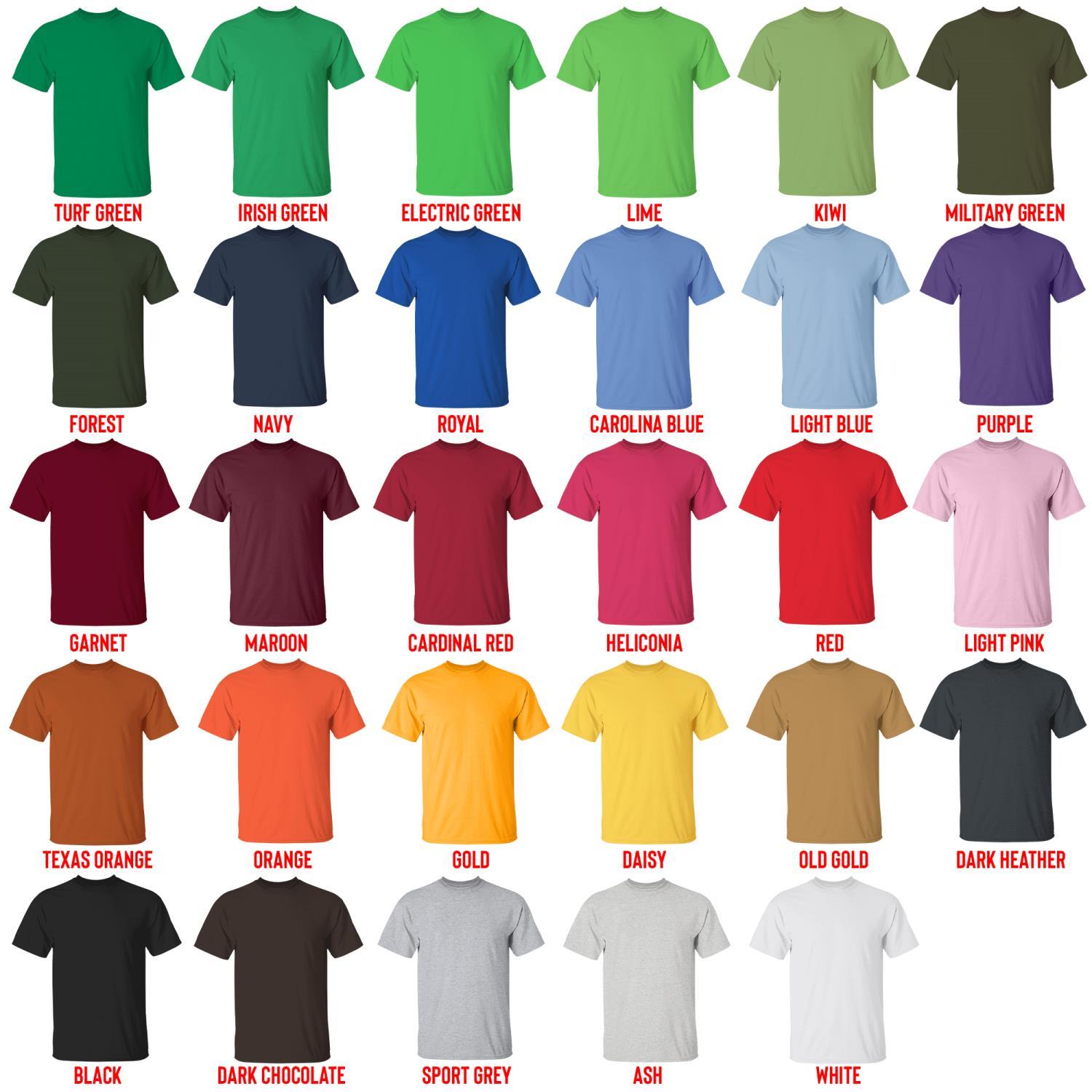 t shirt color chart - EXO UK Shop