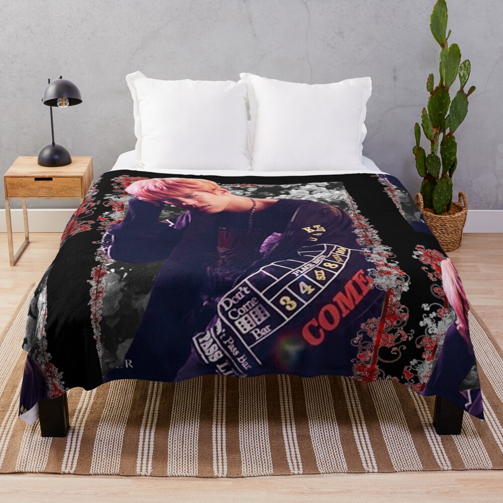 Park Chanyeol Floral Design Throw Blanket