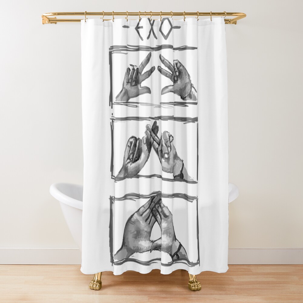 Exo Hand Sign Shower Curtain